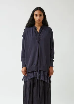 Organic Cotton & Wool Blend Blouse Hem Cardigan