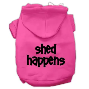Shed Happens Screen Print Pet Hoodies Bright Pink Size Med (12)