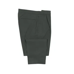 Single-pleat travel trousers in charcoal cotton nylon