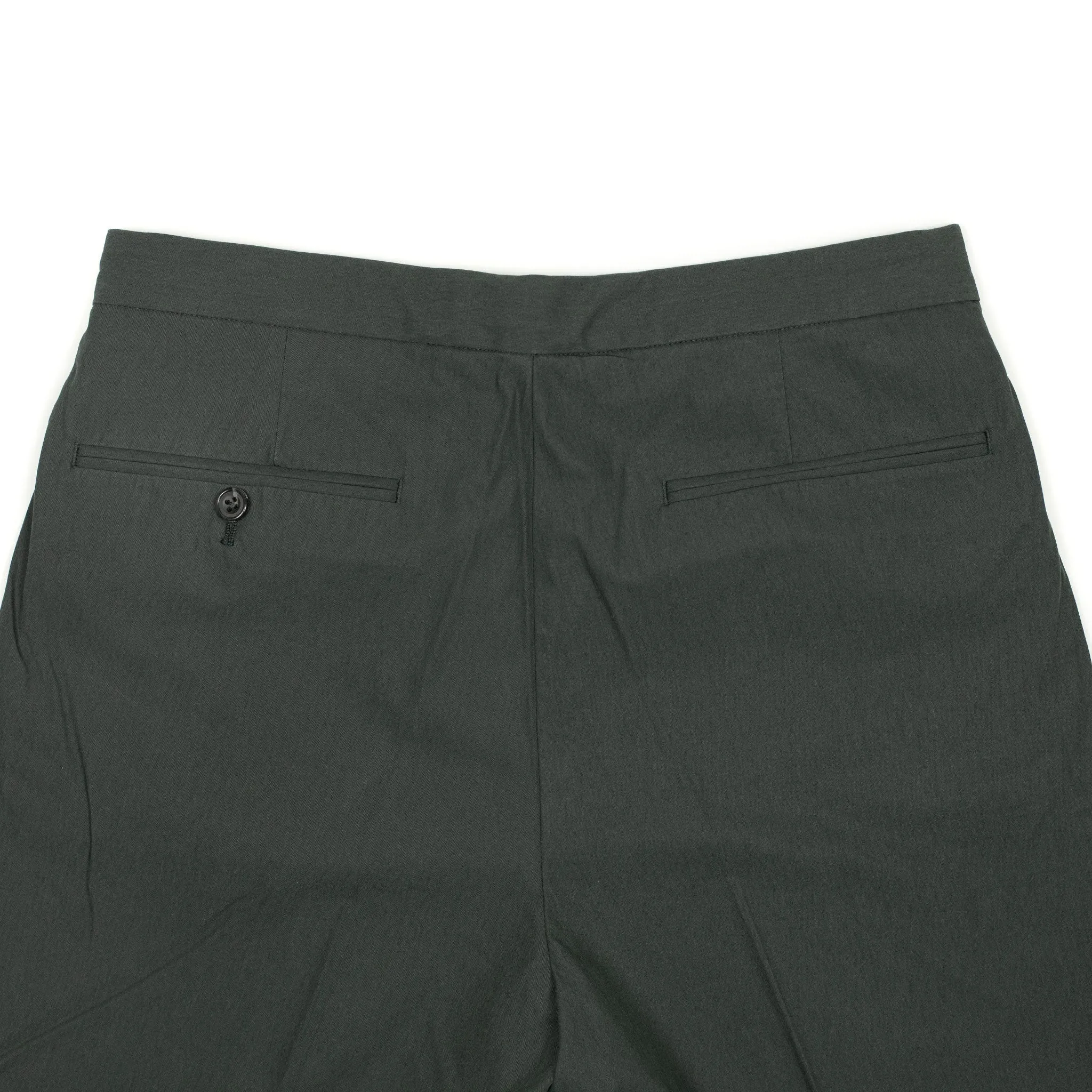 Single-pleat travel trousers in charcoal cotton nylon