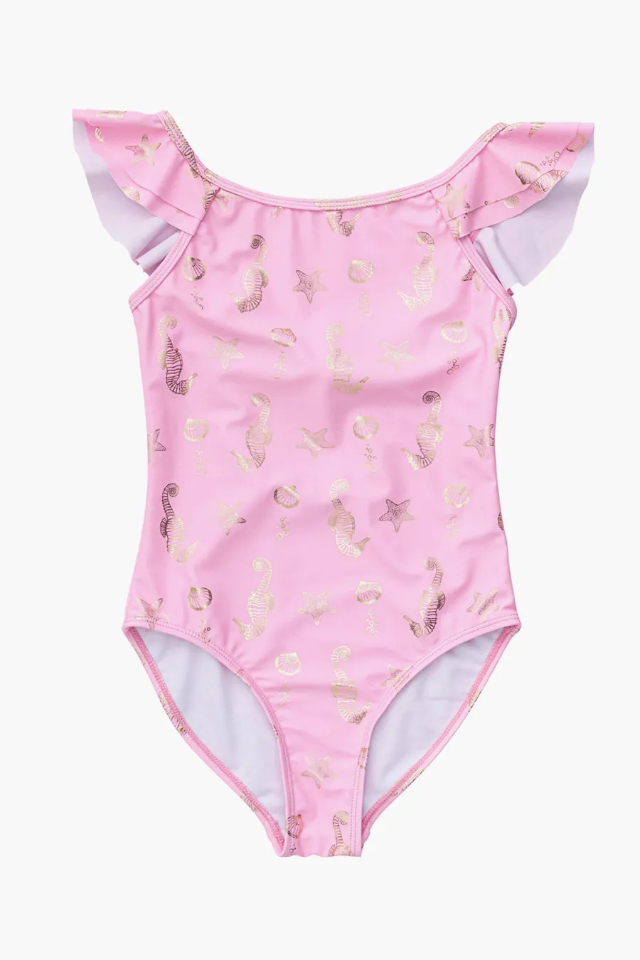 Snapper Rock Seahorse Sparkle Flutter Swimsuit (Size 4 left)