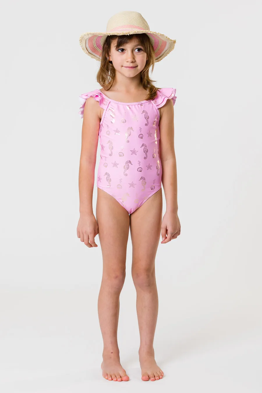 Snapper Rock Seahorse Sparkle Flutter Swimsuit (Size 4 left)
