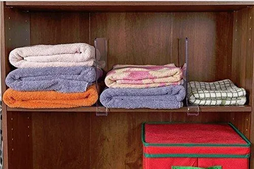 StorageAid Beautiful 2 Pack Kitchen Acrylic Shelf Dividers - Unbreakable Crystal Clear Closet Shelves, Organizer Separators, Perfect for Kitchen Closets and Food Pantry. (Shelf Divider)