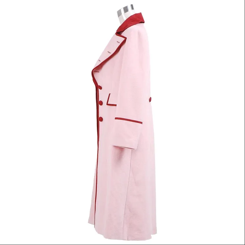 Time Lordrd Romanana Cosplay Costume Women Pink Long Coat Winter Jacket 4th