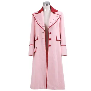 Time Lordrd Romanana Cosplay Costume Women Pink Long Coat Winter Jacket 4th