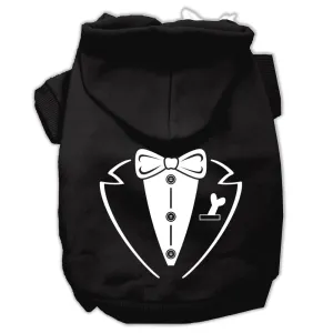 Tuxedo Screen Print Pet Hoodies Black Size Lg (14)