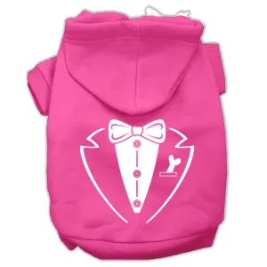 Tuxedo Screen Print Pet Hoodies Bright Pink Size Med (12)
