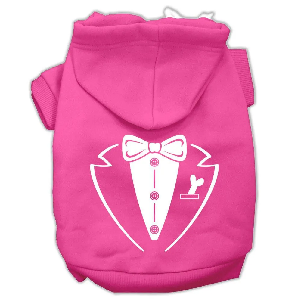 Tuxedo Screen Print Pet Hoodies Bright Pink Size Med (12)