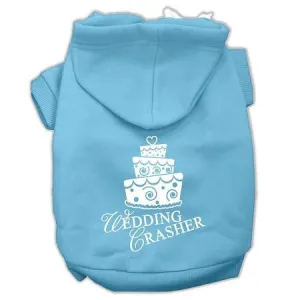 Wedding Crasher Screen Print Pet Hoodies Baby Blue Size Med (12)